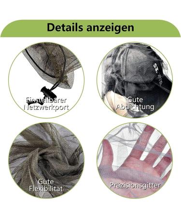 Grantop Nylon Mosquito Head Net - 2 Pack for Outdoor Activities - Dark Black - Buy Online on GoSupps.com