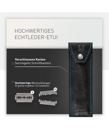 Urwunder Fangz Premium Rasier Knife Set - Sharp Exchange Blades High-Quality Leather Etui Easy Instructions | Perfect Shave - International Shipping - Buy Online on GoSupps.com