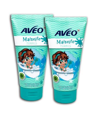 Aveo Kids painters soap turquoise tropical scent 2 x 75 ml