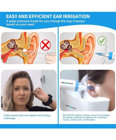 BOCOOLIFE Electric Ear Irrigation Kit - Ear Wax Removal System with 4 Pressure Levels, 12 Ear Tips & Basin - Ear Cleaner for Adults - Buy Online on GoSupps.com