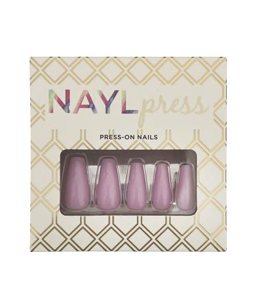 Naylpress Press On Nails - Love Sick | Pink Long Coffin Nails Reusable | 12 Sizes 24 Nail Kit