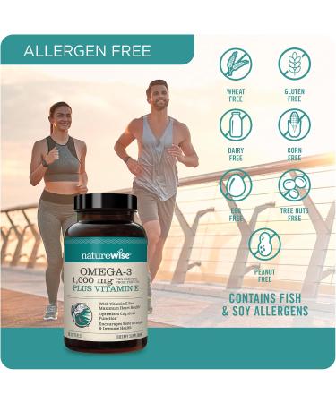 NatureWise 1000mg Omega 3 600mg EPA 400mg DHA with Vitamin E 180ct & Vitamin B Complex for Cellular Energy 60 Softgels 2-Month  - Buy Online on GoSupps.com