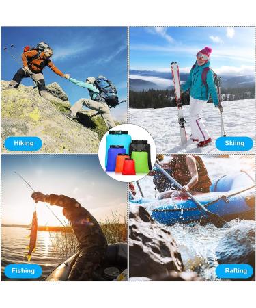 Waterproof Dry Bag Set 15L + 8L + 5L + 4L + 3L + 2L | Lightweight Sacks with Adjustable Shoulder Straps for Kayaking, Rafting, Boating, Hiking, Camping | Colorful 6-Pack - Buy Online on GoSupps.com