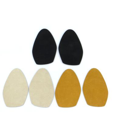 Stick-on suede soles for high-heeled shoes with industrial-strength adhesive backing. Resole old dance shoes or convert your favorite heels to perfect dance shoes SUEDE-LA-r02 3 Pairs: 1 X Black 1 X Light Tan 1 X Gold Tan