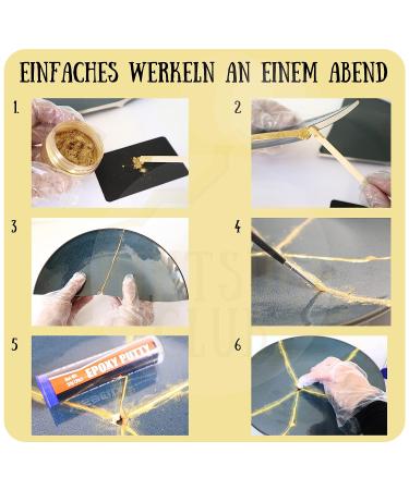 Kintsugi Repair Kit - Repair Broken Ceramics with Gold Glue | Meditation DIY Gift | Japanese Craft - Kintsugi Club - Buy Online on GoSupps.com