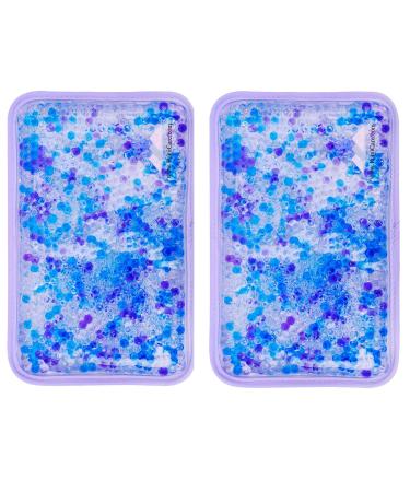 Hot and Cold Gel Bead Ice Pack (2-Pack) by FOMI Care | Lavender Scented | Reusable Cold Wrap Cold Compress & Heating Pad | Freezable Microwavable | Fabric Backing (7.5 x 4.5 )