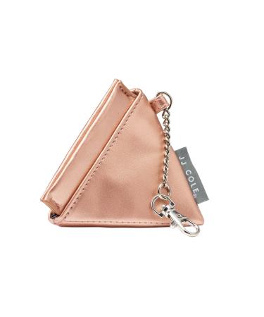 JJ Cole Vegan Leather Pyramid Pacifier Pouch  Rose Gold Metallic Rose