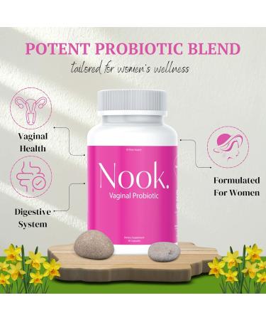 Nook Vaginal Probiotics - 40 Billion CFU for Balanced pH & UTI Prevention | 30-Day Supply | Odor & Yeast Control | Gluten-Free & No Refrigeration Needed - Buy Online on GoSupps.com