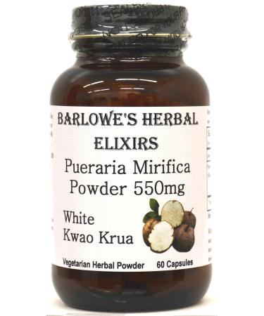 Barlowe's Herbal Elixirs Pueraria Mirifica - 60 550mg VegiCaps - Stearate Free Bottled in Glass!