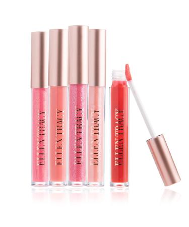 Enchante Ellen Tracy Lip Gloss Collection (0.02 Fl Oz (Pack of 5)) Bold to Neutral (5 Pieces)