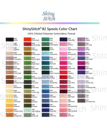 ShinyStitch 82-Spool Polyester Embroidery Thread Kit for Brother, Babylock, Janome, Singer, Pfaff, Husqvarna & Bernina Embroidery Sewing Machines - 500M (550Y) Each Spool - Buy Online on GoSupps.com
