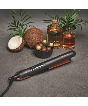 Grundig Naturashine HS 7030 Hair Smoothing Flat Iron & Hairstyler - Ionic Ceramic Plates 130 C to 230 C Hair Protection Mode - Black/Rose Gold - Buy Online on GoSupps.com