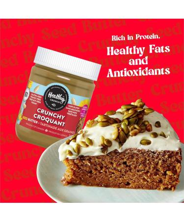 Healthy Crunch Seed Butter Crunchy Flavor 6 Units x 340g - Sunflower Butter Nut Butter Alternative - Organic Non-GMO Vegan-Friendly - High Protein No Added Sugar - Ideal for Snacks & Spreads - Buy Online on GoSupps.com