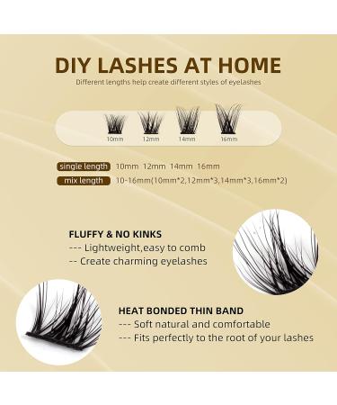 D Curl Individual Cluster Lashes 14mm - 120 Cluster | DIY Eyelash Extensions for Natural & Mega Styles | Soft False Lashes for Personal Makeup at Home - Buy Online on GoSupps.com