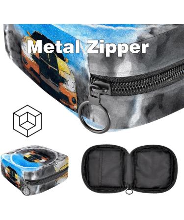 Cartoon Car Lady Napkin Storage Bag | Portable Period & Menstrual Cup Holder for Women & Teens - Buy Online on GoSupps.com