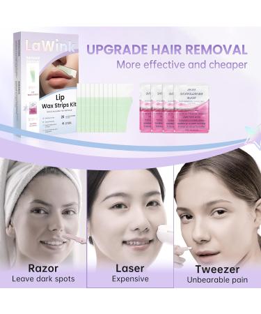 Lawink Cold Wax Strips for Facial Hair Removal 20 Upper Lip Wax Strips | Effective & Easy to Use - Buy Online on GoSupps.com