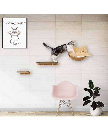 BCOH Wall-Mounted Cat Shelf and Bed - Wooden Hammock for Cats - Wall-Mounted Furniture for Climbing, Sleeping, and Playing - Buy Online on GoSupps.com