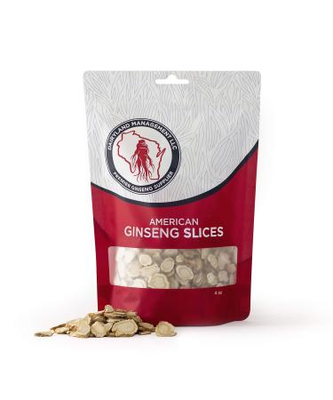 Authentic American Ginseng Slices (Sliced Roots Direct from The Farmer to The Consumer!) Wisconsin Grown! (4 oz) 4 Ounce (Pack of 1)
