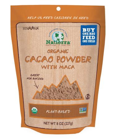 NATIERRA Himalania Organic Cacao Powder with Maca Pouch | Non-GMO & Vegan | 8 Ounce Cacao with Maca 8 Ounce (Pack of 1)