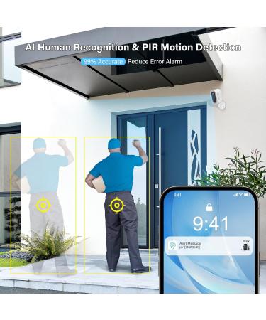 Jennov 2K Wireless Outdoor & Indoor Camera Wi-Fi Battery Powered Camera with AI Smart Color Night Vision - Pack Of 2 - Buy Online on GoSupps.com