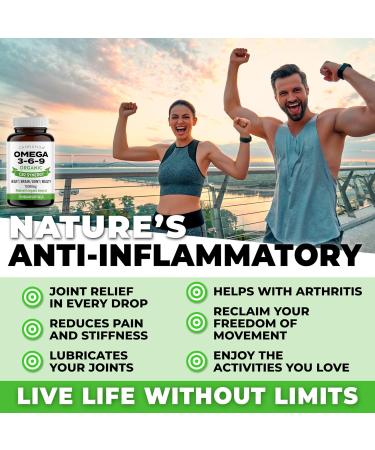 Vegan Omega 3 Supplement (Capsules/Softgels) - with Hemp Oil - 70 Easy To Swallow Softgels / 70 000 MG of Omega 3-6-9 / High Potency Natural Omega 3 Supplements Gummies - Rich in GLA - Made in Canada - Buy Online on GoSupps.com