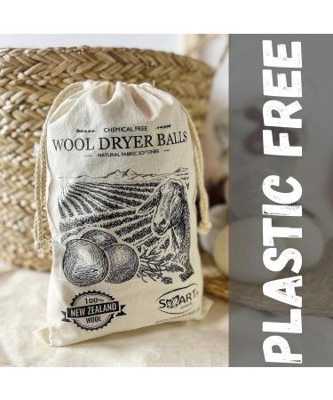 Smart Wash Dryer Balls - 100% Wool Tumble Dryer Balls (6 Pieces) | Hypoallergenic New Zealand Sheep Wool for Faster Drying - Buy Online on GoSupps.com