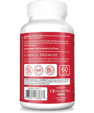 Health Plus Super Colon Cleanse Laxative 530mg 120 Count - Pack of 1 - Buy Online on GoSupps.com