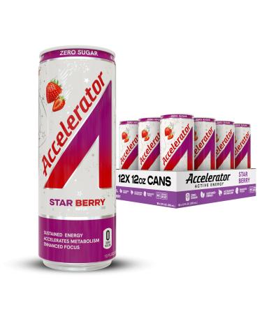 A SHOC Accelerator Star Berry Energy Drink 12 fl oz can (Pack of 12)