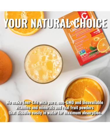 Ener-C - Vitamin C Immune Support 1000mg Vitamin C Effervescent Multivitamin Drink Powder Fruit Juice Vitamin C Drink Mix for Hydration with Electrolytes Orange 60 Packets (2-Pack) - Buy Online on GoSupps.com