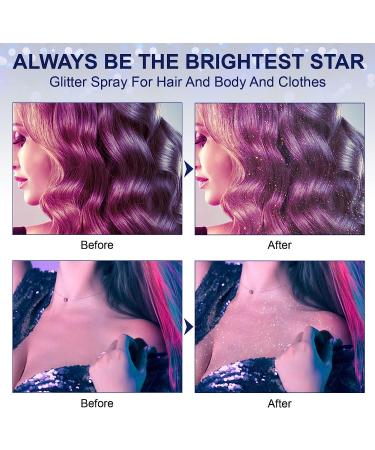 Body Glitter Spray for Face, Hair, and Clothing - Waterproof, Long-Lasting Shine for Stage Makeup and Festival Rave - 2.11oz/60ml - Buy Online on GoSupps.com