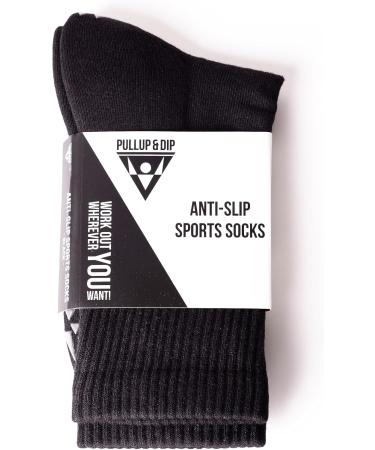 Anti-Slip Sports Socks - Non-Slip Grip Socks for Football Fitness & Yoga | Size 43-46 - Black - Buy Online on GoSupps.com