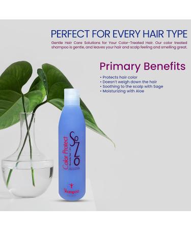 SoZo Color Safe Shampoo - Sulfate Free Blue Shampoo for Color Treated Hair | 8oz | Refresh Scalp Remove Dryness & Reduce Color Loss | Aloe Chamomile & Sage Formula - Buy Online on GoSupps.com