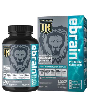 IRON KINGDOM ebrain Premium Nootropic. Increases Motivation and Focus Alpha-GPC Bacopa