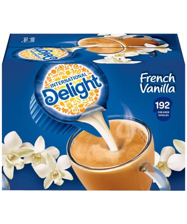 International Delight, French Vanilla, Single-Serve Coffee Creamers, 192 Count (Pack of 1), Shelf Stable Non-Dairy Flavored Coffee Creamer, Great for Home Use, Offices, Parties or Group Events French Vanilla 192 Count (Pack of 1)