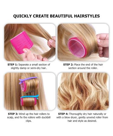 Self Grip Hair Curler Rollers Set - 31Pcs for Long, Medium, Short, Thick, Fine, Thin Hair - Rose Red Hair Curlers with Clips, Comb - Salon Hair Dressing Rollers - Buy Online on GoSupps.com