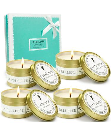 Candles for Home Scented Candles Mothers Day Gifts for Mom. Scent of Seasalt & Sage, Lavender & Vanilla, Lemongrass & Bergamot, Mediterranean Amber Candle Decorative Travel Tin Lemongrass & Bergamot, Seasalt & Sage, French…