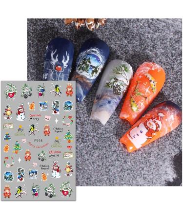 JMEOWIO 10 Sheets Christmas Nail Art Stickers Decals Self-Adhesive Snowflake Xmas Winter Holiday Cute Nail Supplies Nail Art Design Decoration Accessories - Buy Online on GoSupps.com
