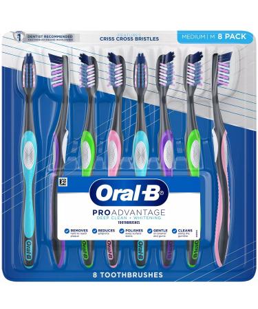Oral-B ProAdvantage Deep Clean + Whitening Toothbrushes 8 Count (Medium)