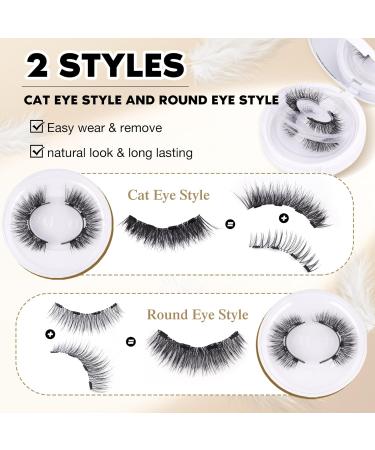 Buy Magnetic Eyelashes - 2 Pairs Cat Eye Natural Lashes Kit with Applicator | No Glue | Shop Internationally - Buy Online on GoSupps.com