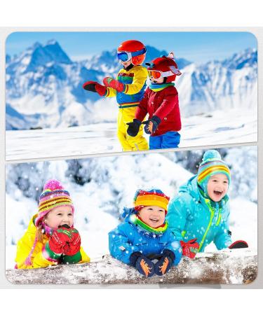 SATINIOR Toddler Waterproof Fleece Ski Gloves for Ages 2-5 | Red & Navy Blue | Breathable Long Cuff Kids Mittens for Winter Snow Activities - Buy Online on GoSupps.com
