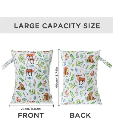 HBSelect 2PC Waterproof Diaper Bag - Reusable with Zipper Wet Wipes Organizer for Babies & Toddlers - Forest Design - Buy Online on GoSupps.com