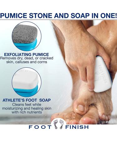 2-in-1 Athlete's Foot Treatment: Pumice Stone & Tea Tree Oil Foot Soap for Itchy & Stinky Feet - Men's Callus & Dead Skin Remover - Buy Online on GoSupps.com