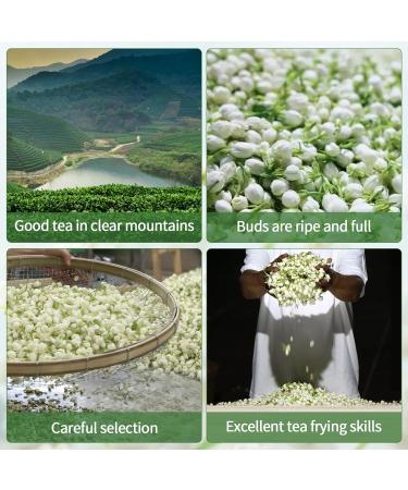 Newest MQUPIN Jasmine Dragon Pearls Green Tea 120g - Hand Rolled, Natural Floral Scent, Aromatic & Tonic | White 120g - Buy Online on GoSupps.com
