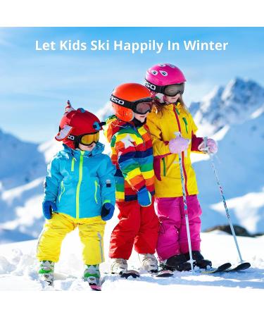 AKASO Kids Ski Goggles - Anti-Fog, UV Protection, Double-Layer Spherical Lenses - Black Frame/Grey Lens with Revo Red - Buy Online on GoSupps.com