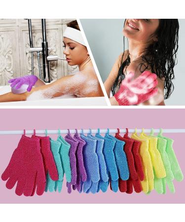 24 Pcs Double Sided Exfoliating Bath Gloves | Body Scrub Gloves for Beauty Spa Shower | 12 Colors - Buy Online on GoSupps.com