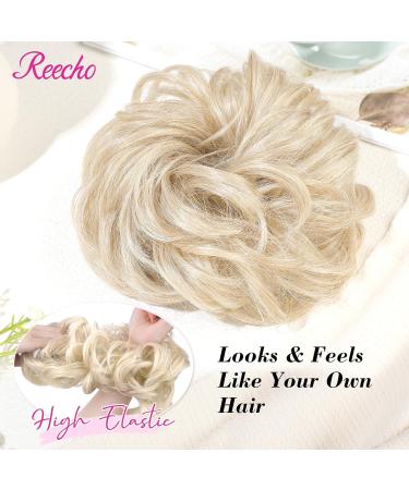 REECHO Messy Bun Hair Piece - Synthetic Tousled Updo Elastic Bun for Women, Natural Blonde - Buy Online on GoSupps.com