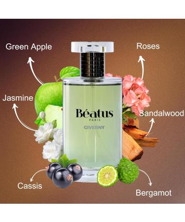 Beatus Paris Giverny - Luxury Perfumes for Women Featuring Fruity Rose and Creamy Sandalwood Notes - Women's Fragrances with Bergamot - 3.4 oz - Buy Online on GoSupps.com
