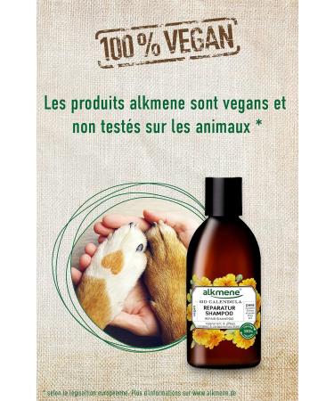 alkmene Organic Calendula Repair Shampoo - Shampoos for dry and damaged hair - Plant-based shampoo without silicone parabens mineral oils SLS and SLES - Shampoos (3x 250 ml) - Buy Online on GoSupps.com