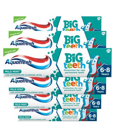 Aquafresh Aquafresh Big Teeth Toothpaste for Children 6-8 Years 50ml (Pack of 6)