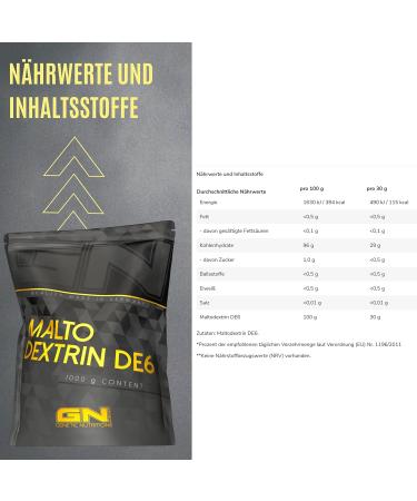 GN Laboratories Maltodextrin DE6 (1000g) - High-Quality Carbohydrate Source for Energy & Training - Made in Germany - Buy Online on GoSupps.com